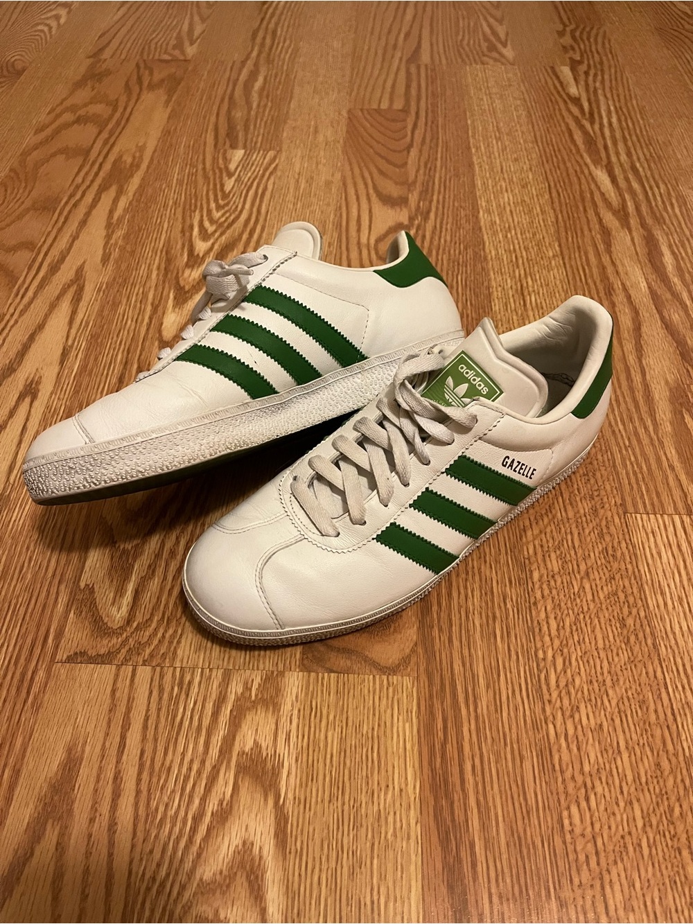 💚 RARE Adidas Gazelle 2 White Green Grass Leather Sz 9 Men's Shoes 2006